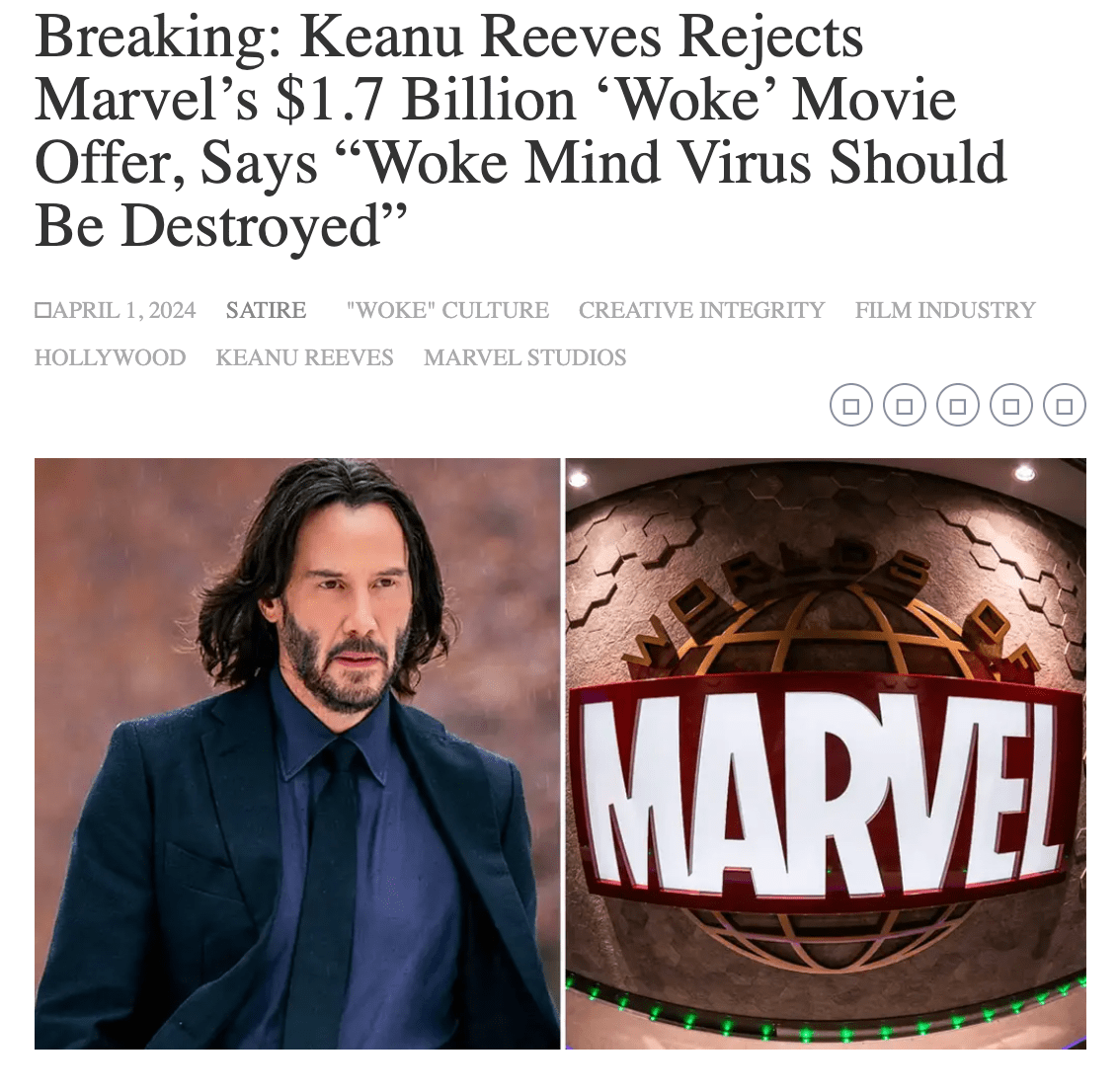 Fact Check No Record Keanu Reeves Rejected Billion Woke Movie