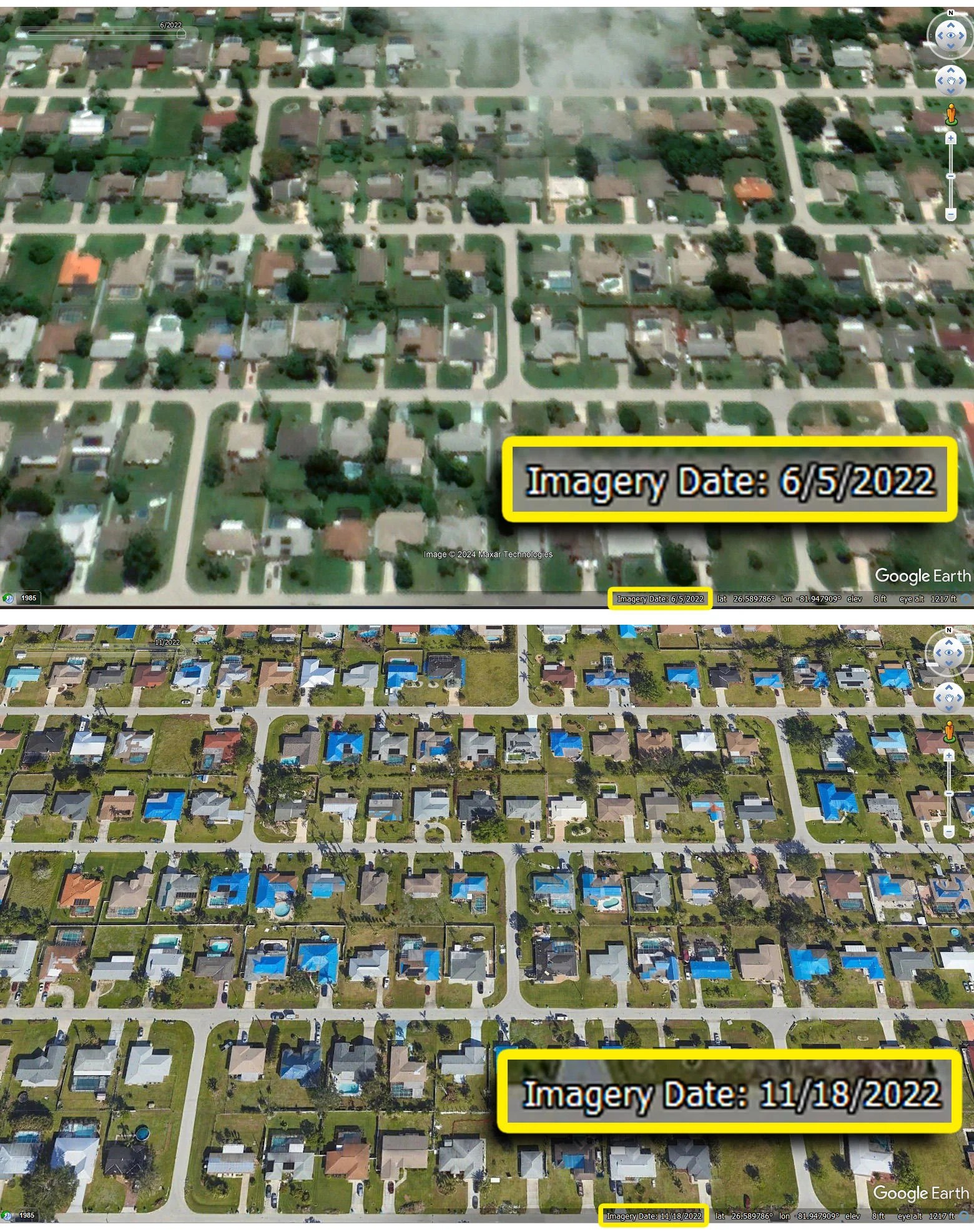 Fact Check Cape Coral Residents NOT Painting Roofs BLUE For Laser