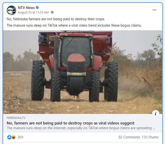 Fact Check Farmers Are NOT Being Told They Must Destroy Their Crops