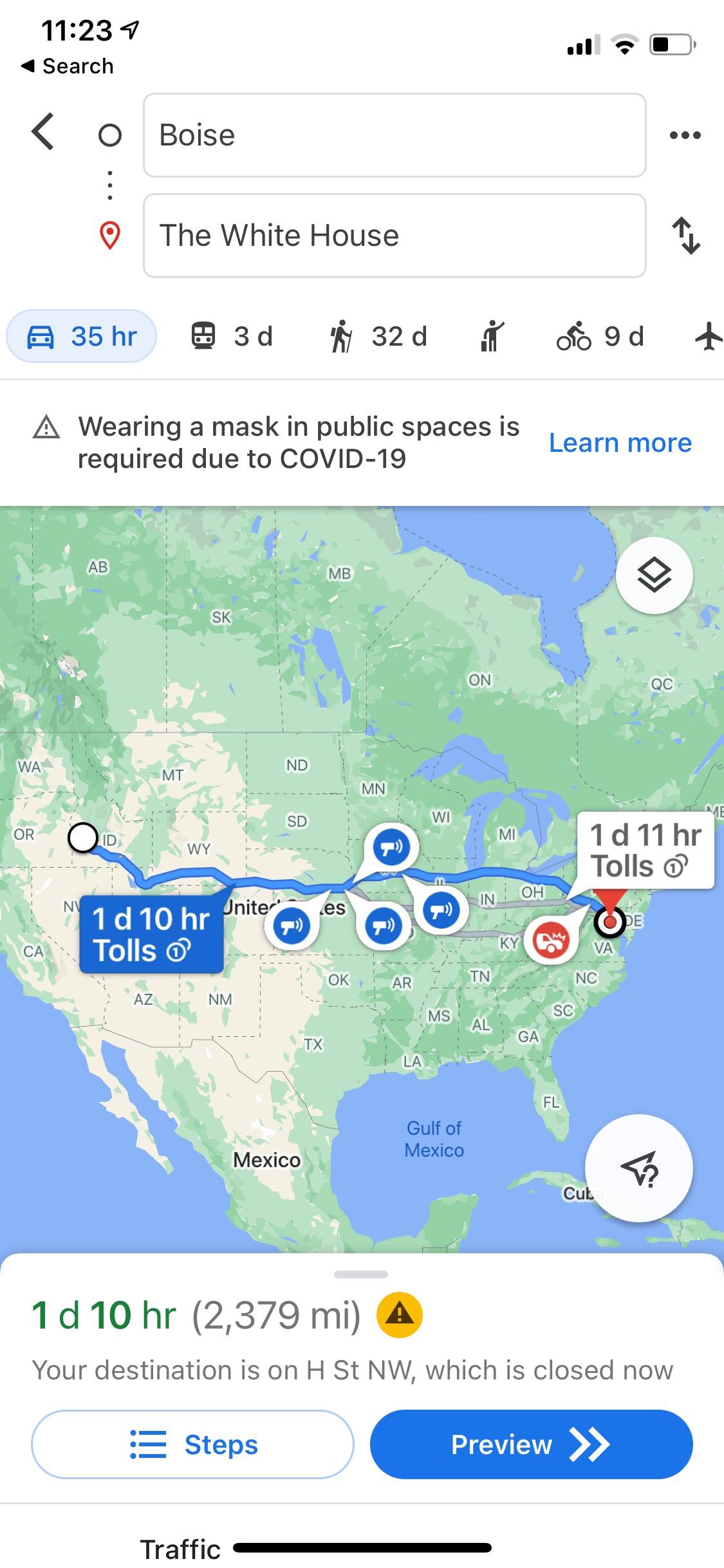 Fact Check Apple Maps And Google Maps Directions To Washington, D.C