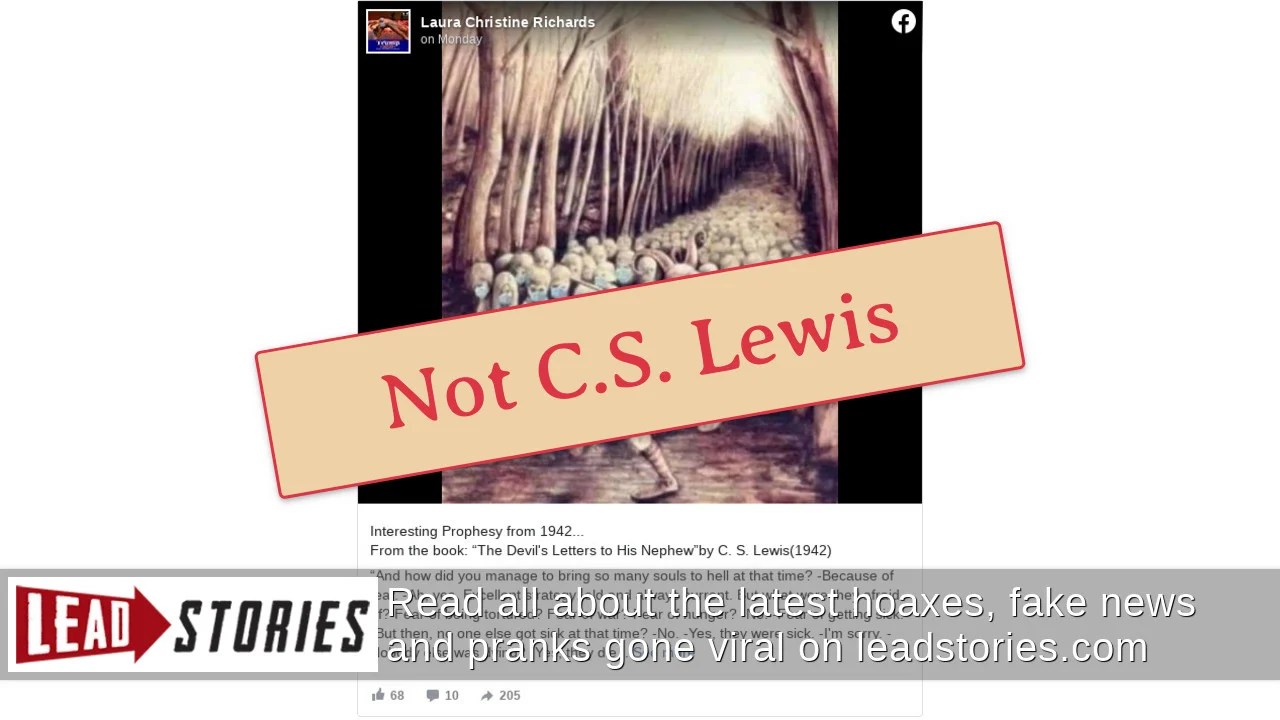 Fact Check C.S. Lewis Did NOT Pen A 'Prophesy' That Appears To Have