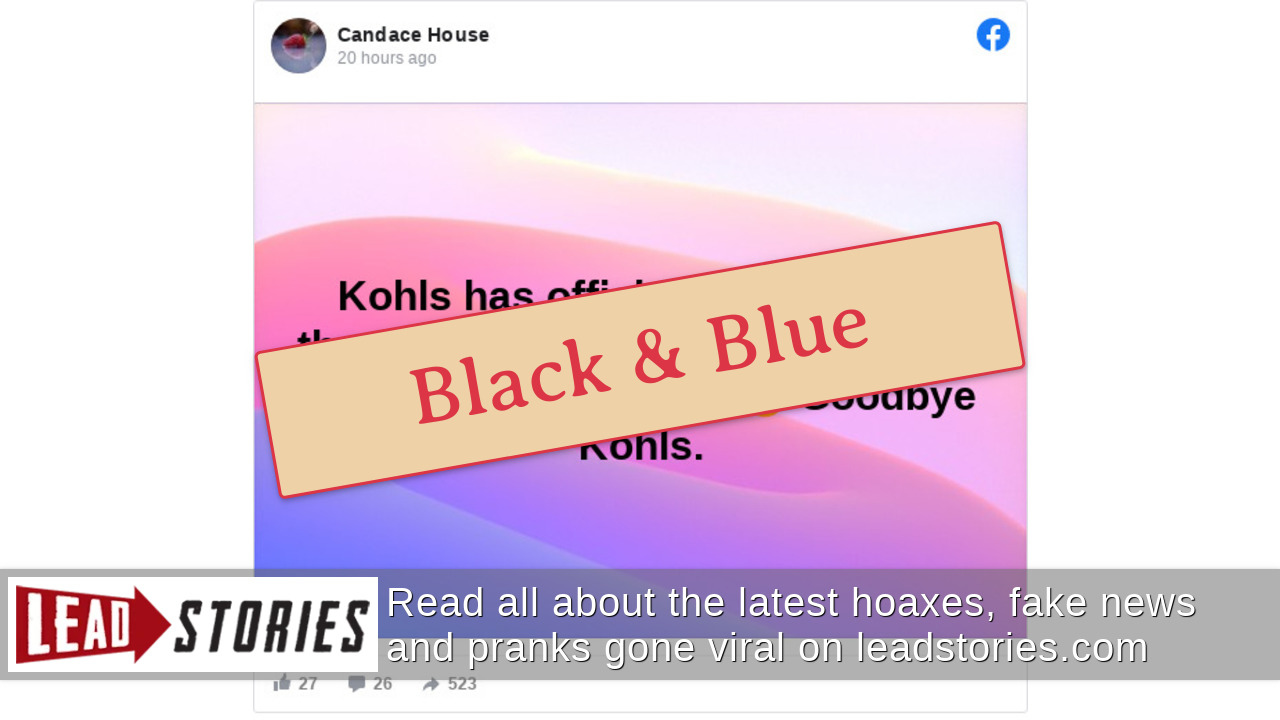 Fact Check Kohl's DOES Sell Blue Lives Matter Apparel Lead Stories