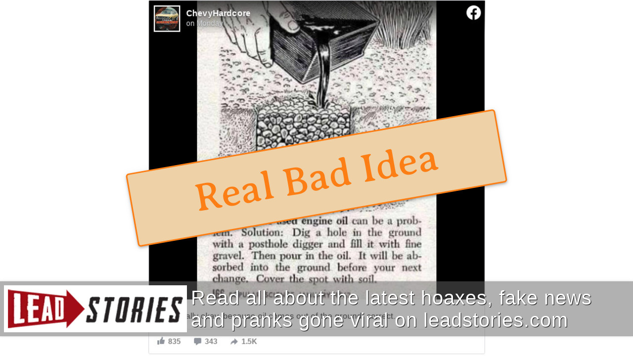 Fact Check This OilDisposal Tip Was In Popular Science Magazine In