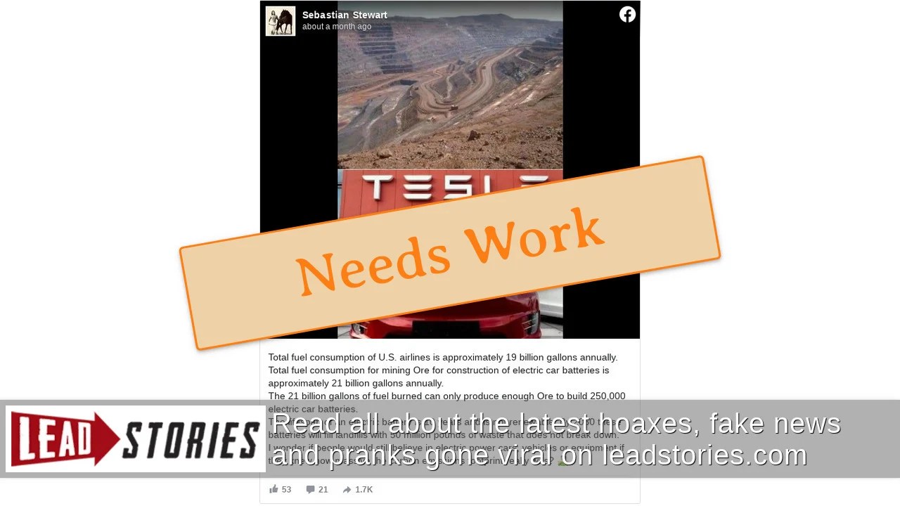 Fact Check The Carbon Footprint Of Electric Car Battery Production Is