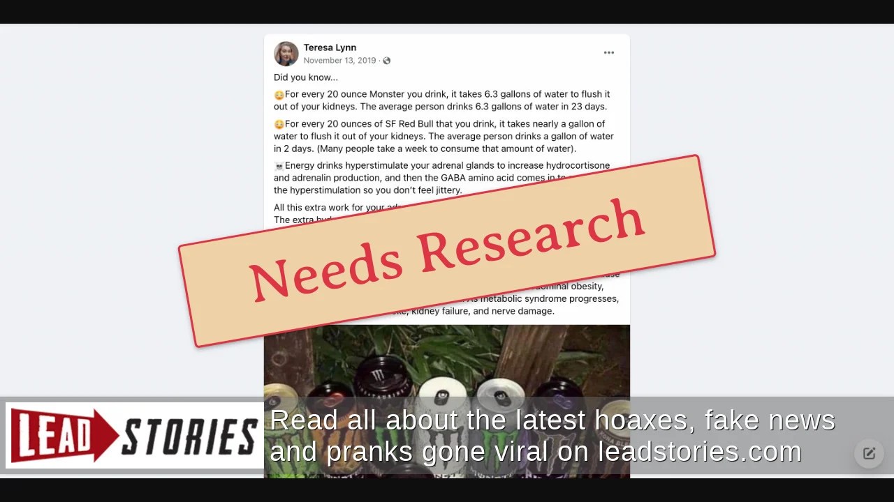 Fact Check Photo Does NOT Prove Link Between Energy Drinks And Kidney