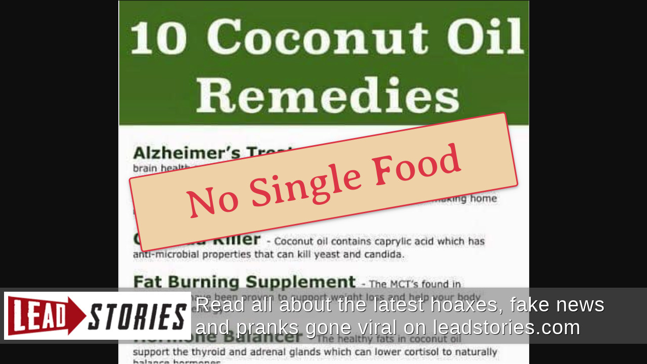 Fact Check Coconut Oil Does NOT Prevent, Treat Alzheimer's Disease
