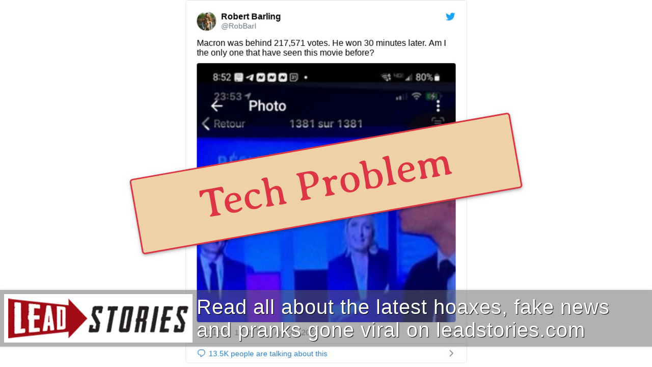 Fact Check NO Election Fraud On French TV Station Showing Macron