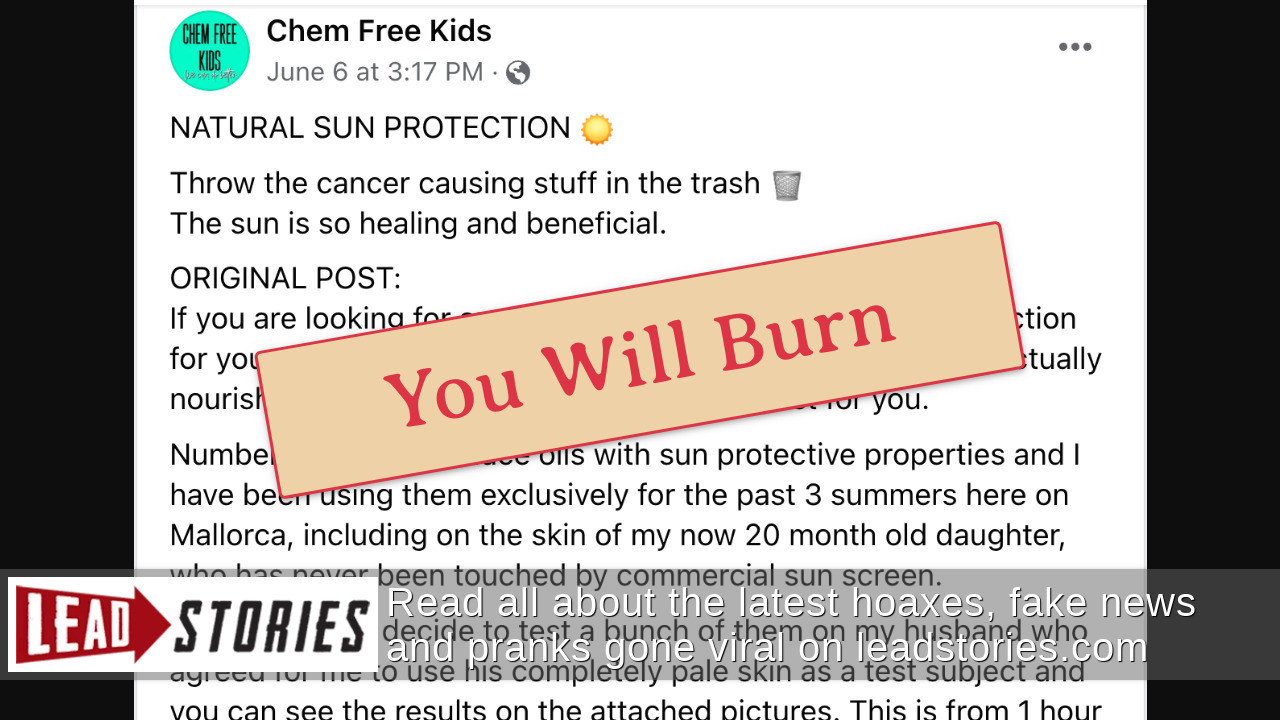 Fact Check Plant Oils Do NOT Provide Effective Natural Sun Protection