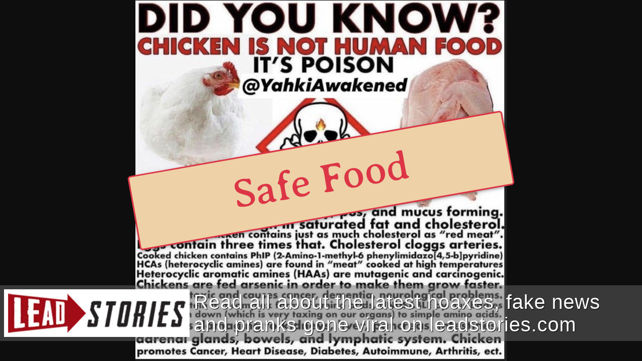 Fact Check Chicken Is NOT 'Poison' Lead Stories
