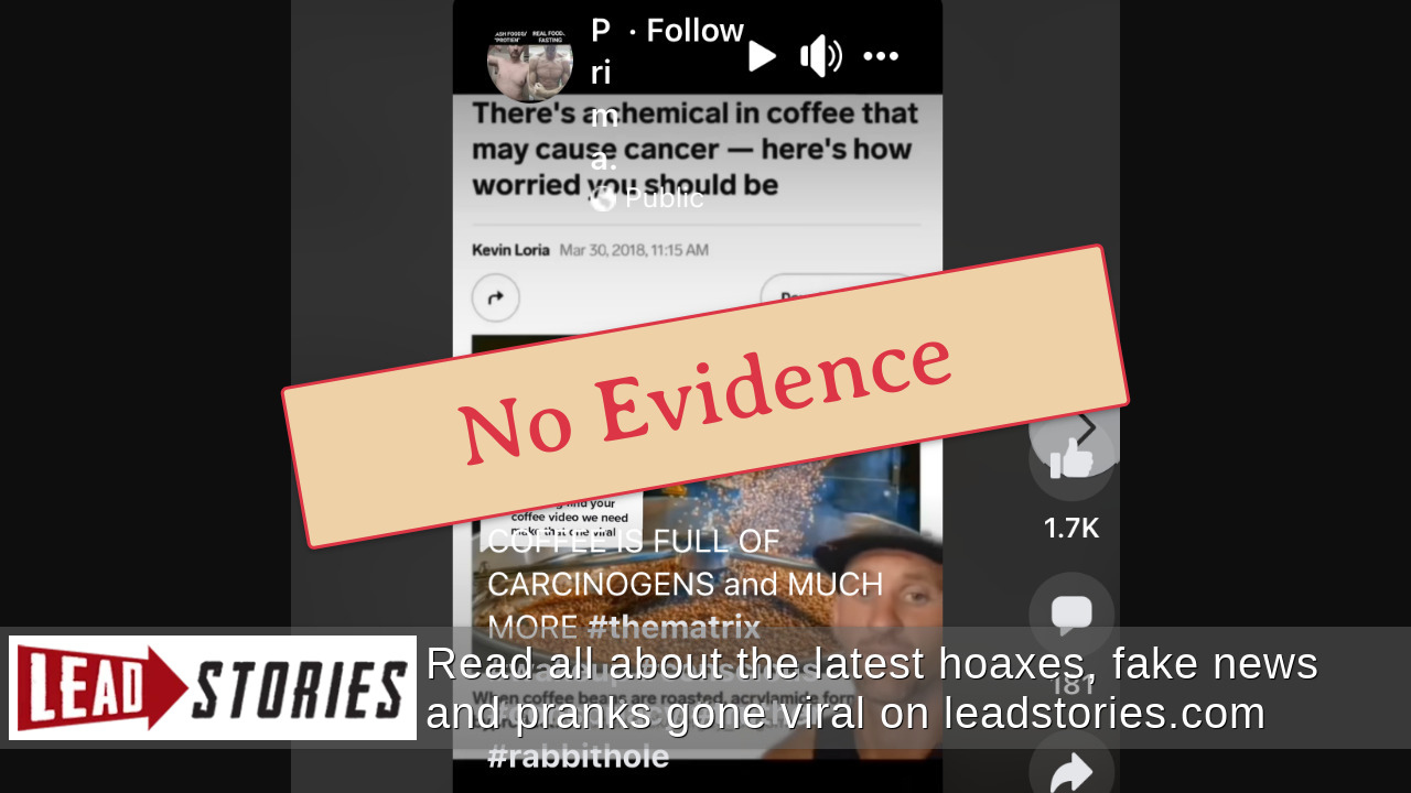 Fact Check NO Evidence Acrylamide in French Fries or Coffee Causes