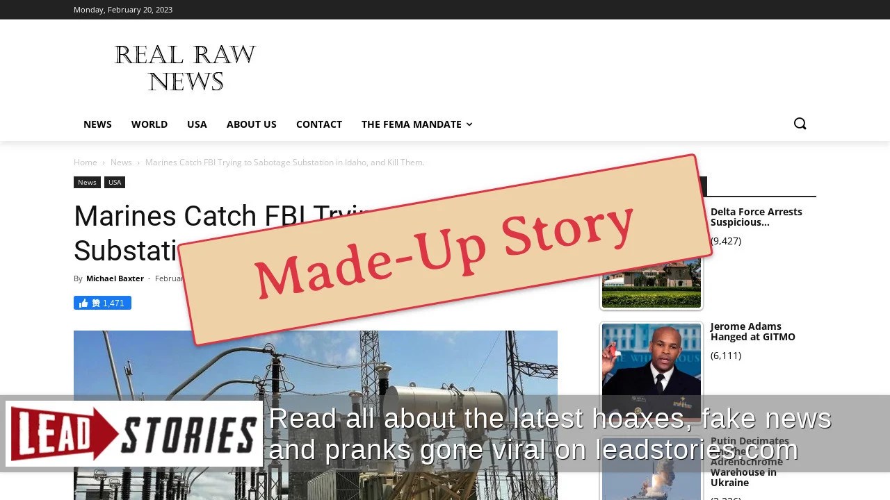 Fact Check Marines Did NOT Catch, Kill FBI Agents At Idaho Electrical