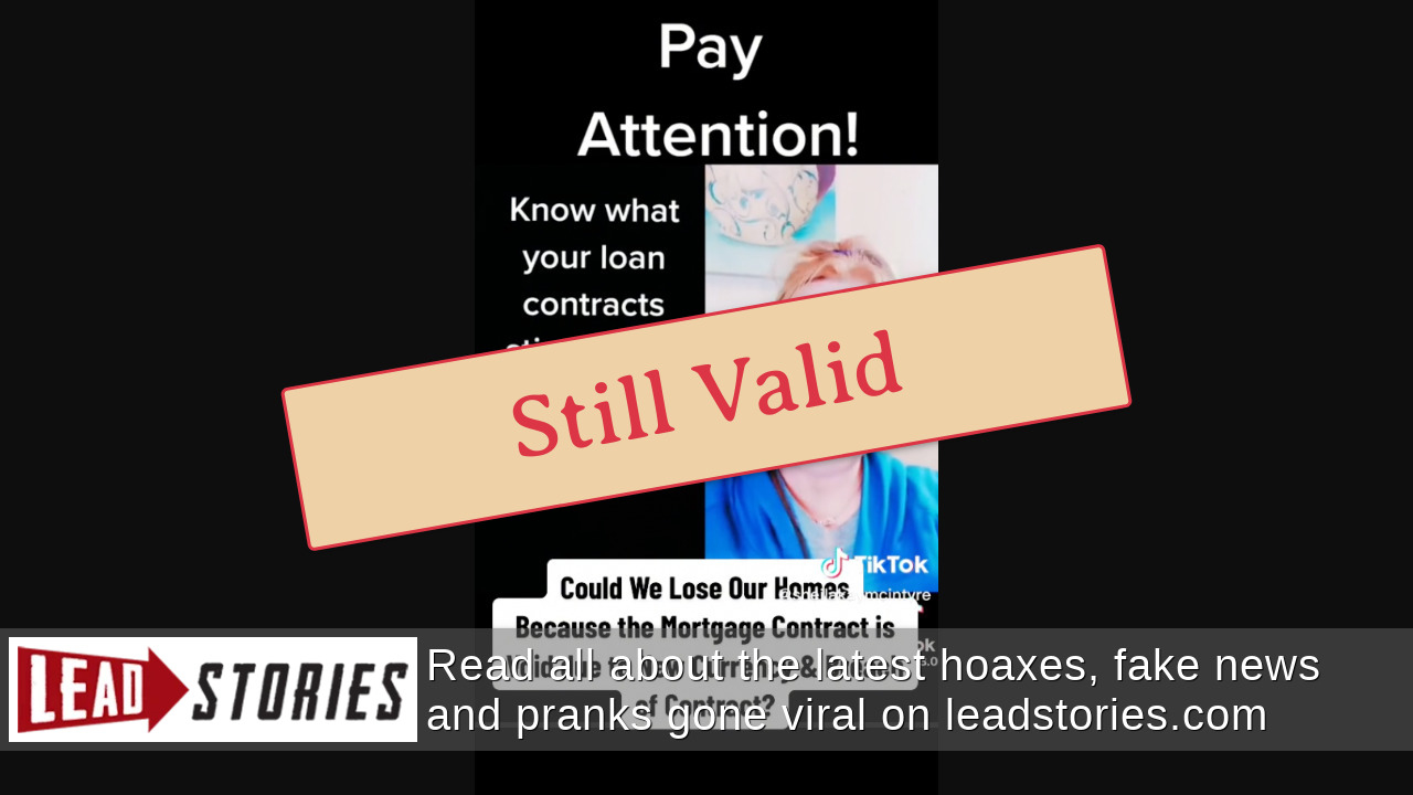 Fact Check A Mortgage Contract Will NOT Be Voided If Bank 'Switches