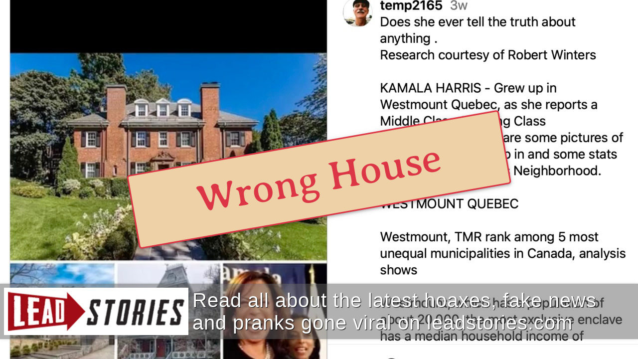 Fact Check Photos Do NOT Show Real Childhood Quebec Home of Kamala
