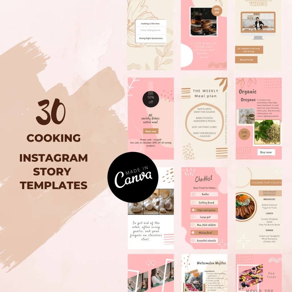 Cooking Instagram Story Templates 30 Pack LeadTemps