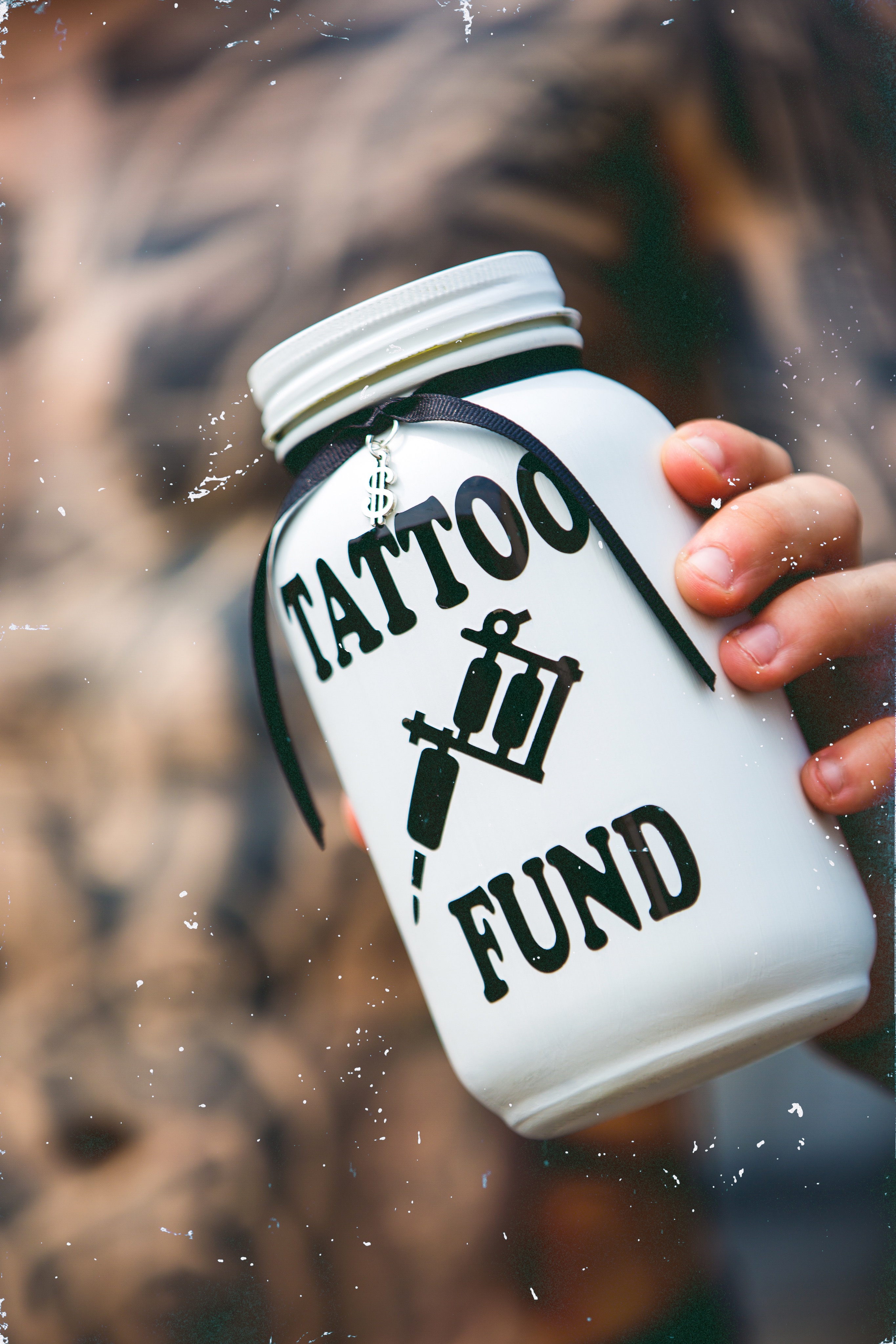Tattoo Fund Jar in White Lead The Followers