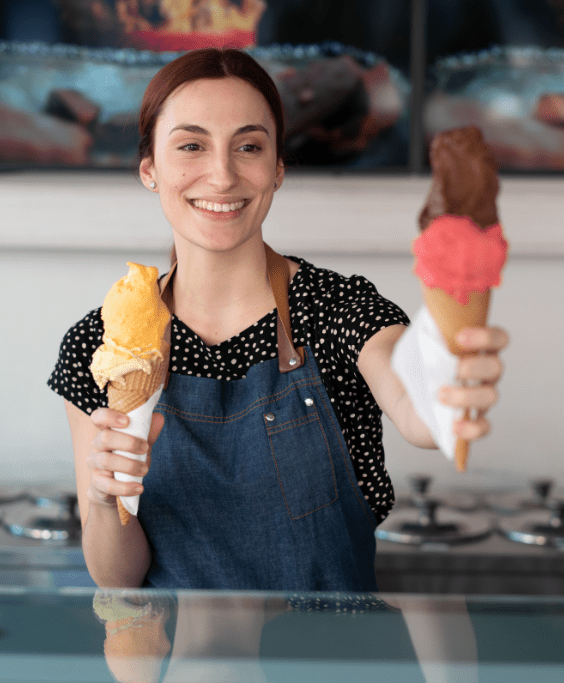 Die Kassenlösung für Eisdielen leafsystems