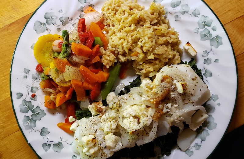Cod with Brown Rice Pilaf The Leaf