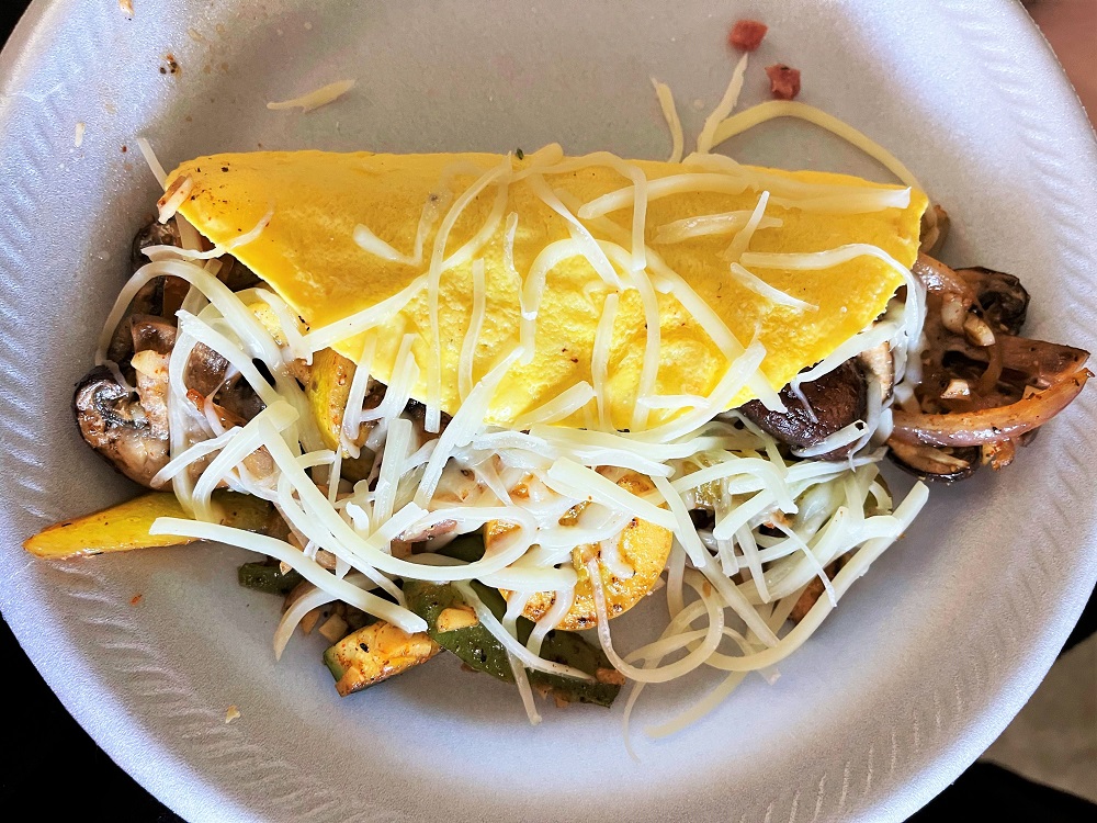 Turkey Ham, Cheese and Veggie Omelet The Leaf