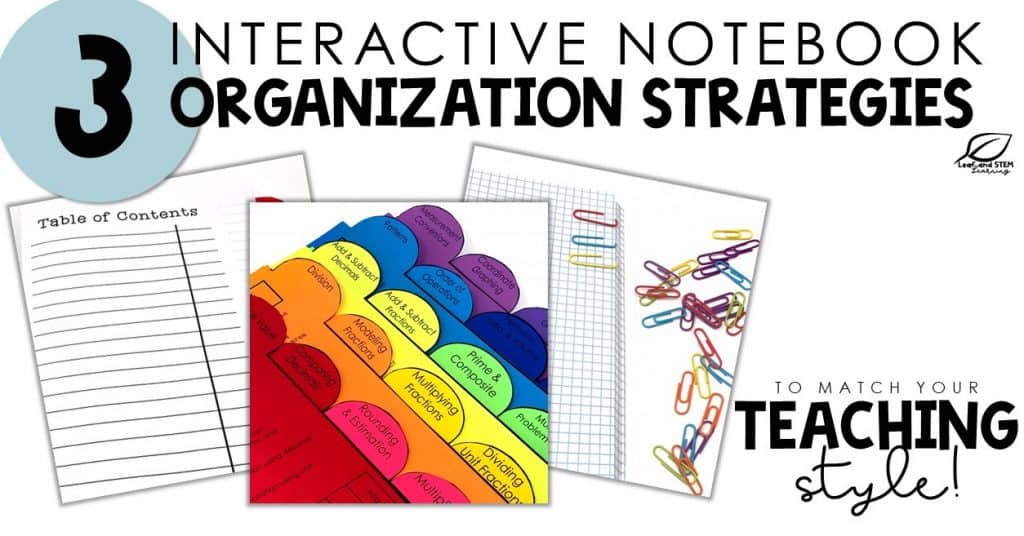 Interactive Notebook Organization Leaf and STEM Learning