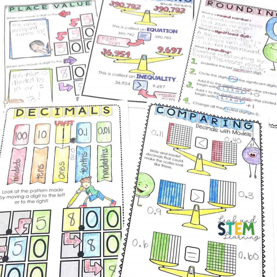 Place Value Activities for Upper Elementary Leaf and STEM Learning