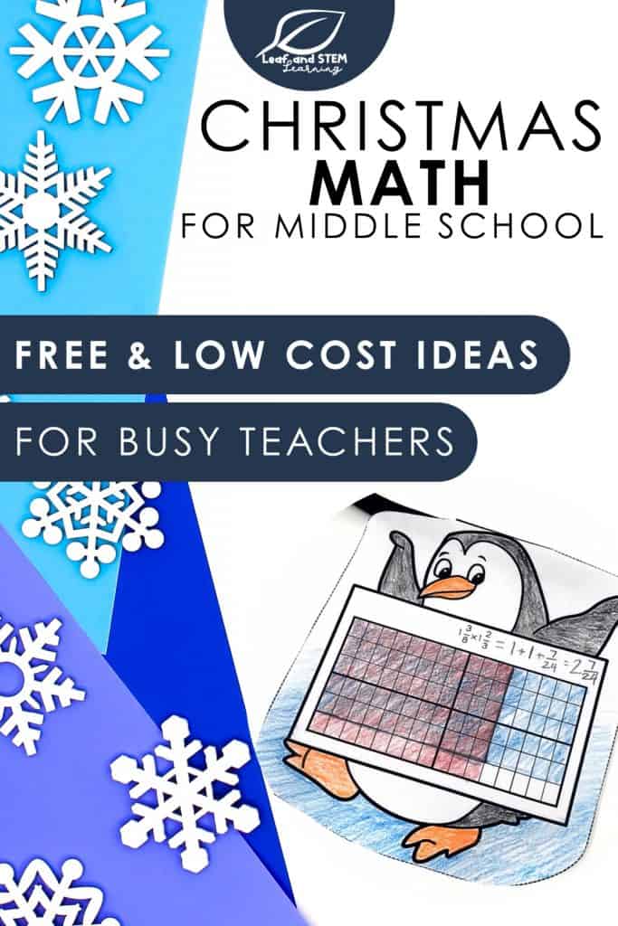 Christmas Math for Middle School Leaf and STEM Learning