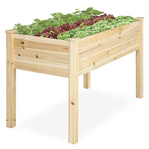 Best Choice Products Raised Garden Bed 48x24x30inch Elevated Wood Pla