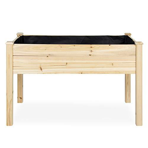 Best Choice Products Raised Garden Bed 48x24x30inch Elevated Wood Pla
