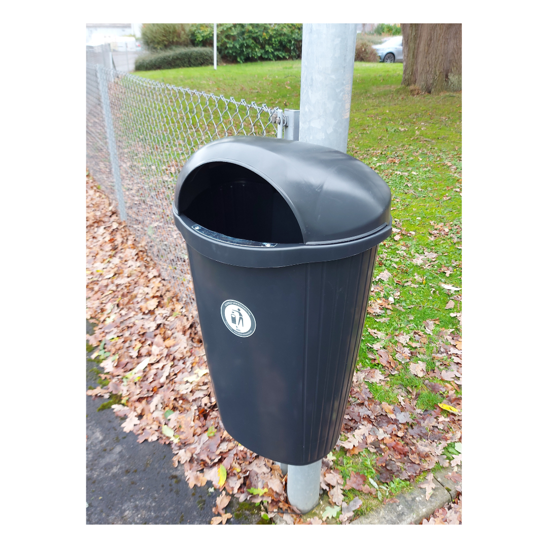 Regent Hooded Litter Bin Wall or Post Mounted Leafield Environmental
