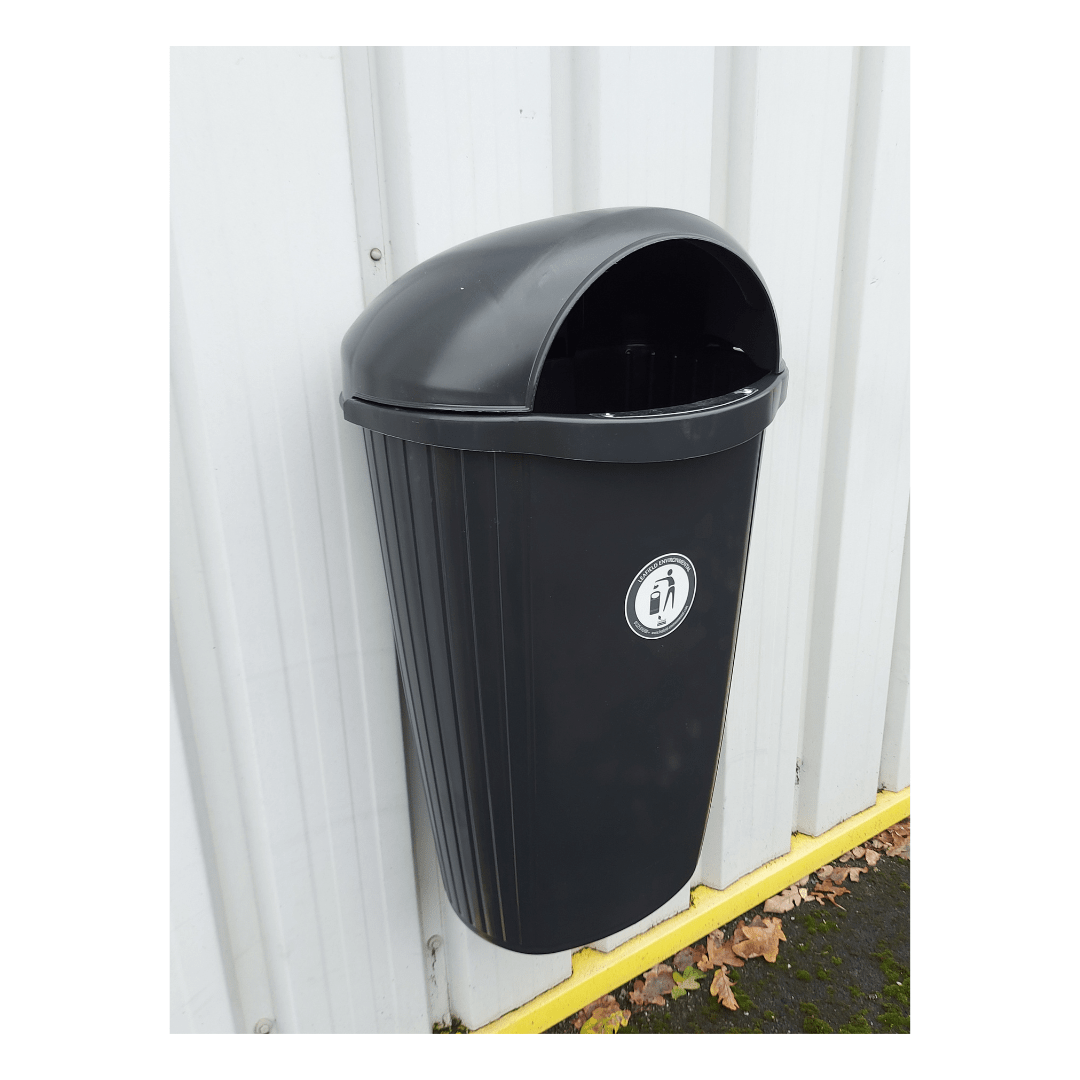 Regent Hooded Litter Bin Wall or Post Mounted Leafield Environmental