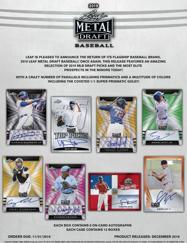 2019 Leaf Metal Draft Baseball Leaf Trading Cards