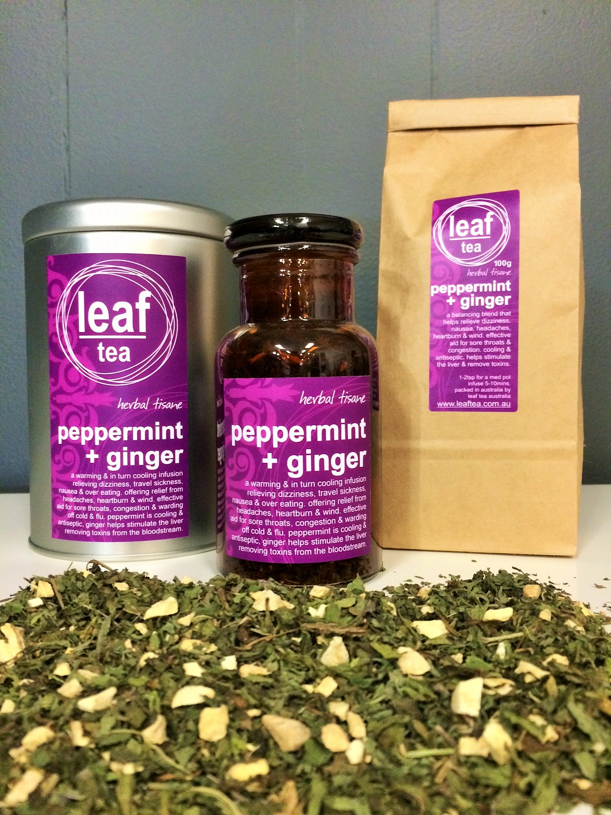 Buy Peppermint Ginger Herbal Tisane Tea Leaf Tea