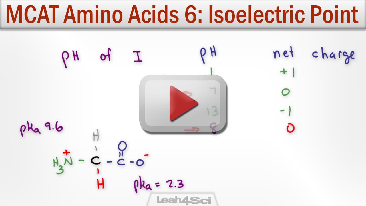 Isoelectric Point of Amino Acids Tutorial video with 3 pka shortcut