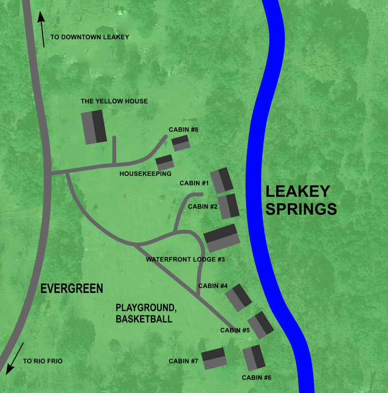 Maps and Directions for Leakey Springs Cabins Rental Cabins and Homes