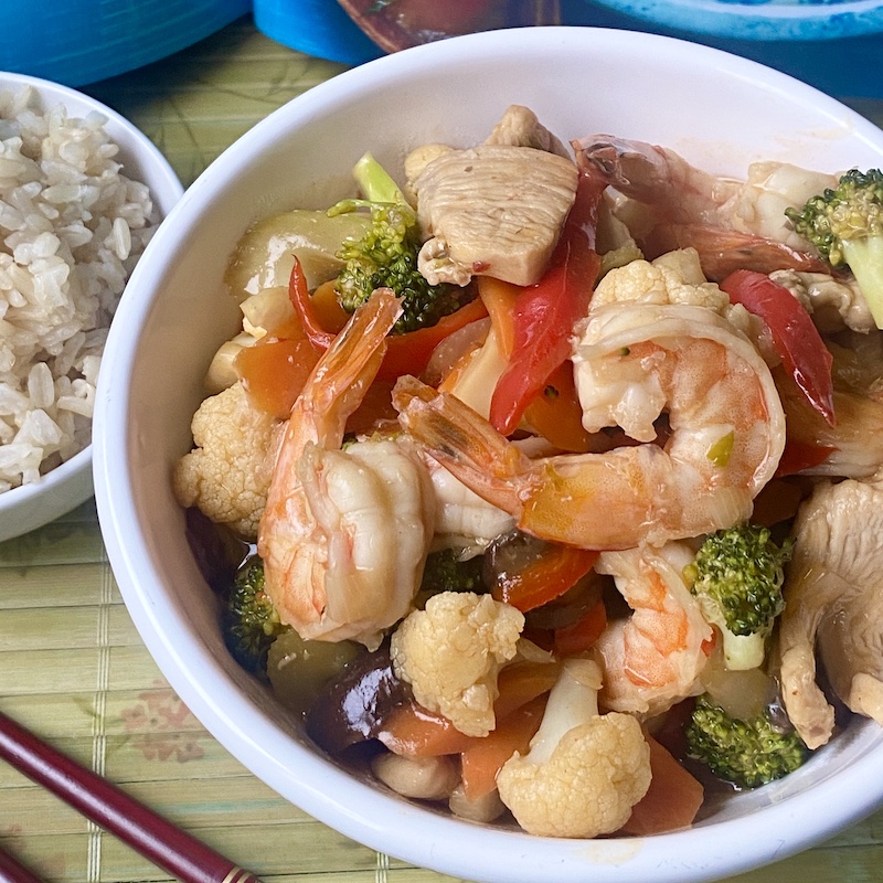 Chicken and Shrimp Chopsuey Lean Bellas Kitchen