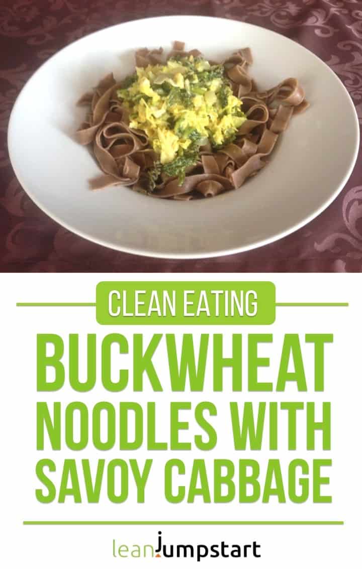 Buckwheat noodles with creamy savoy cabbage sauce simple to prepare