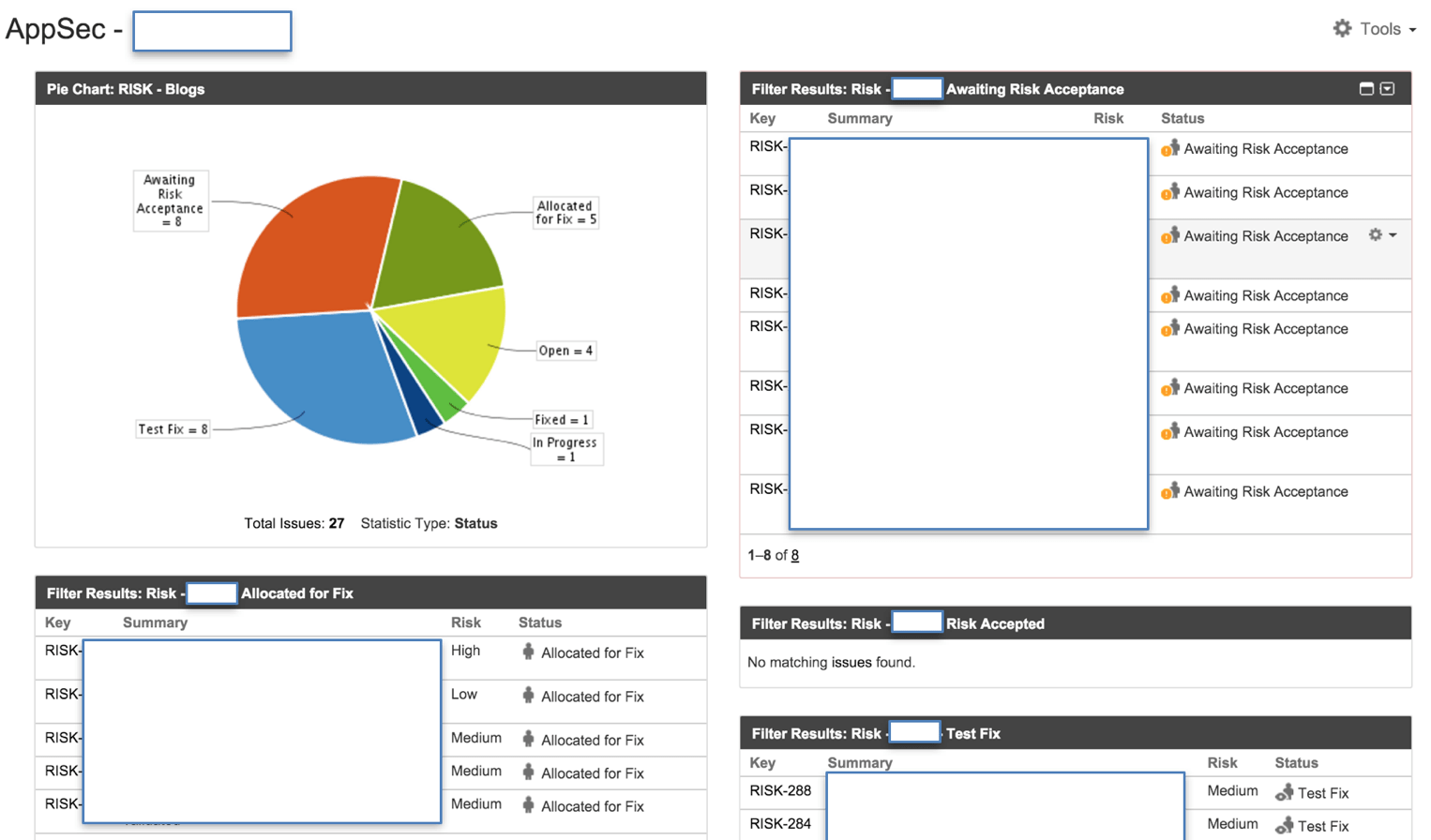 Sample Jira Dashboard