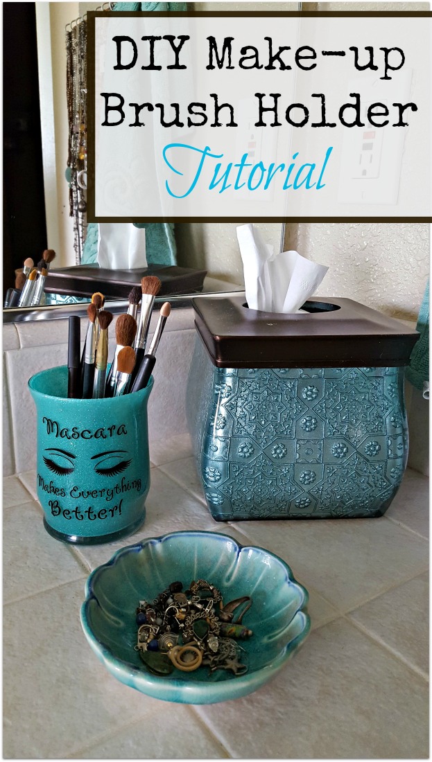 Makeup Glitter Brush Holder DIY Tutorial So Easy and Fun! Leap of Faith Crafting
