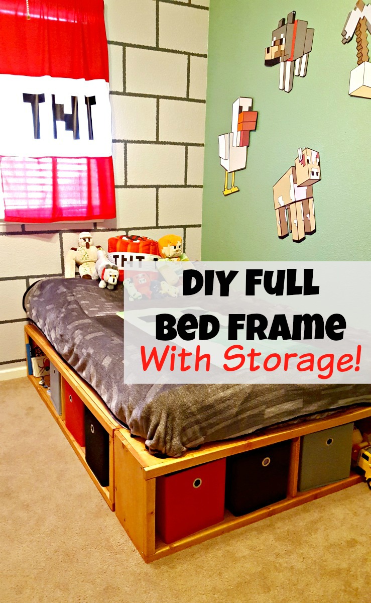 DIY Full Size Bed Frame with Storage Leap of Faith Crafting