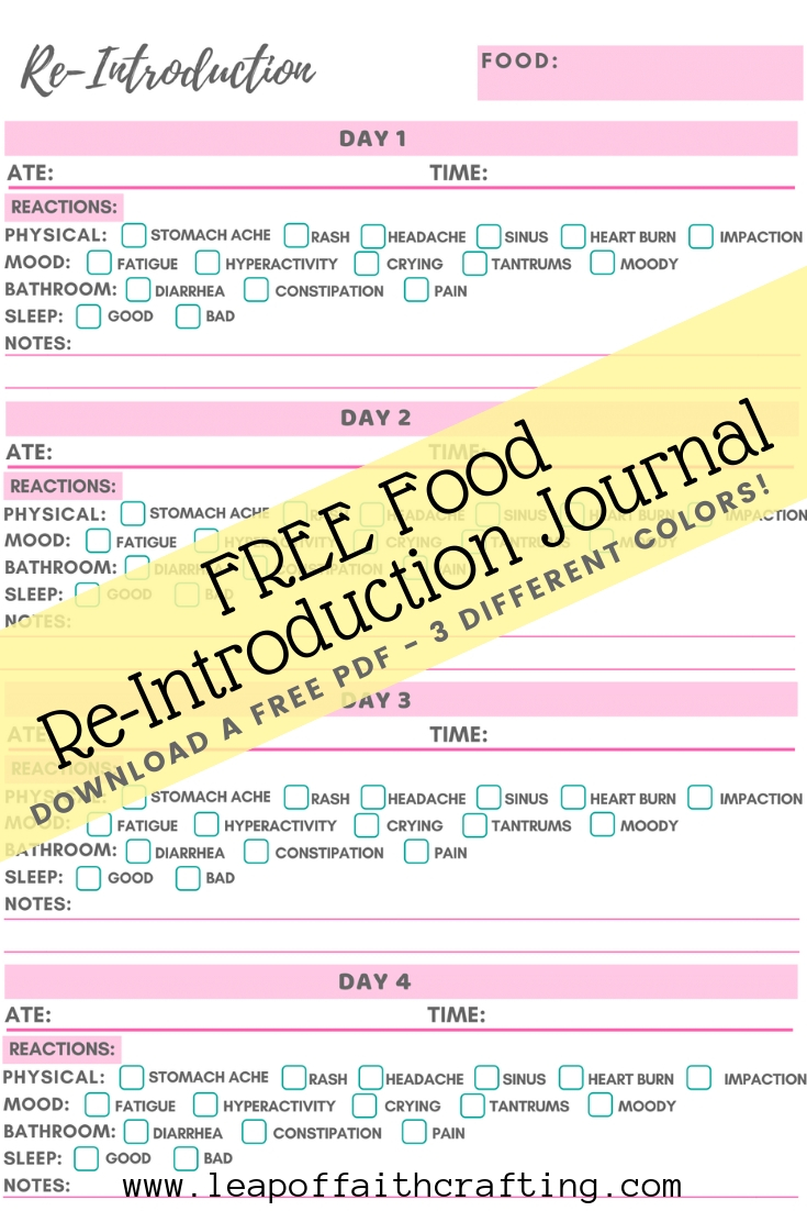 Food Diary Template Free