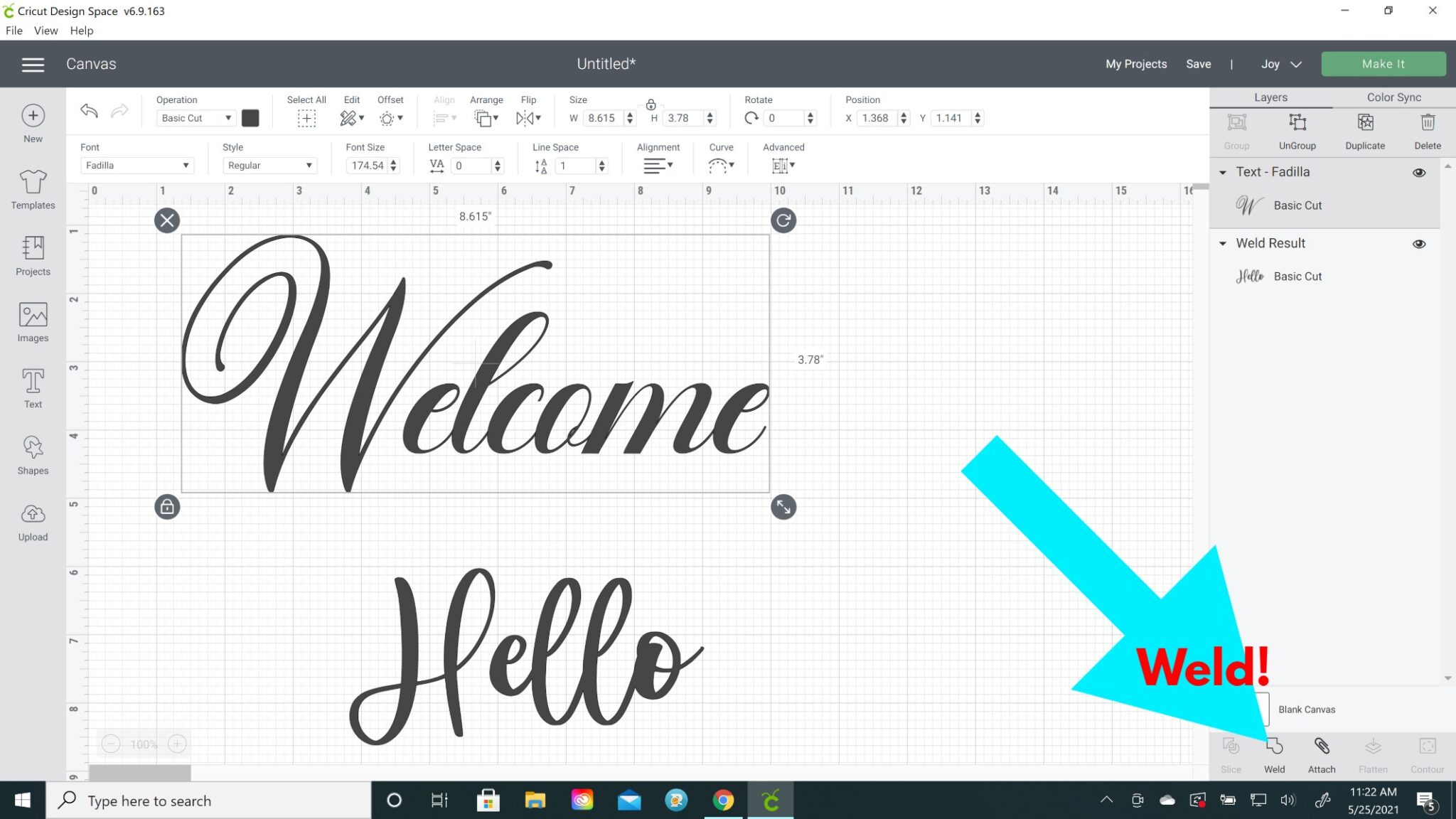 How to Connect Letters on Cricut with the Kerned Feature! Leap of
