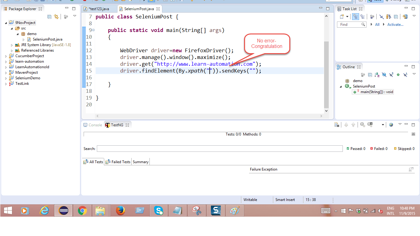 Solution for SendKeys is not working in Selenium Webdriver