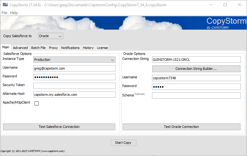 Oracle Connection Capstorm Learning Center