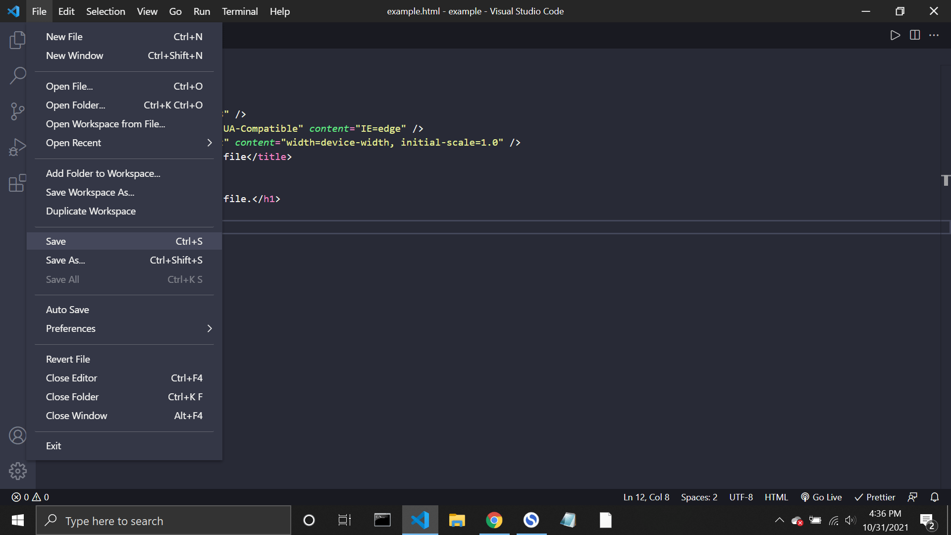 How to edit an HTML file