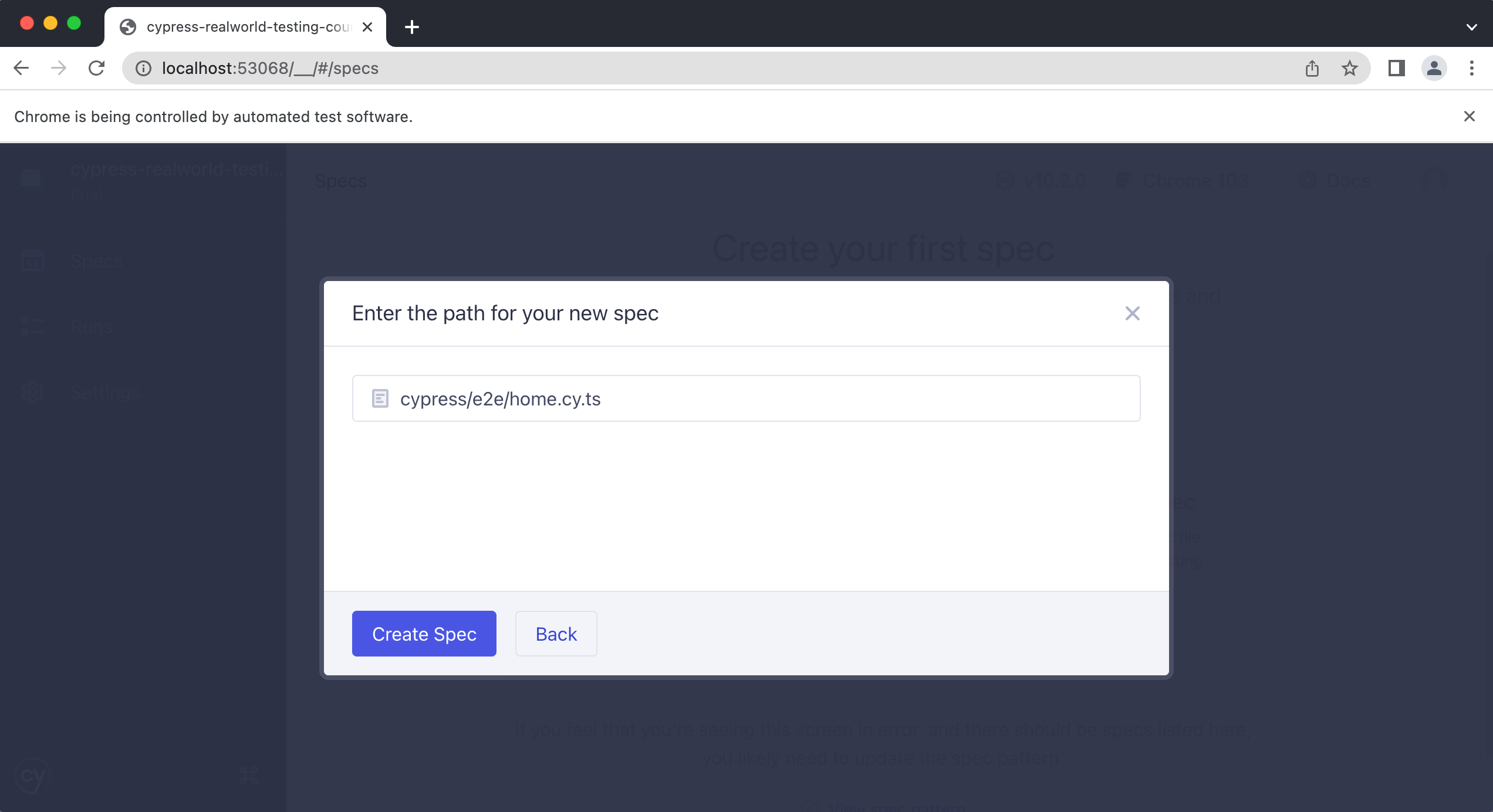 Installing Cypress and writing your first test Cypress Testing Tools