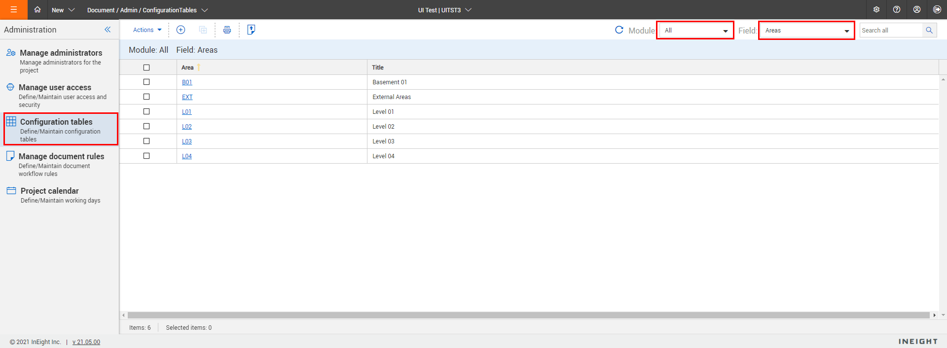Accessing Configuration Tables