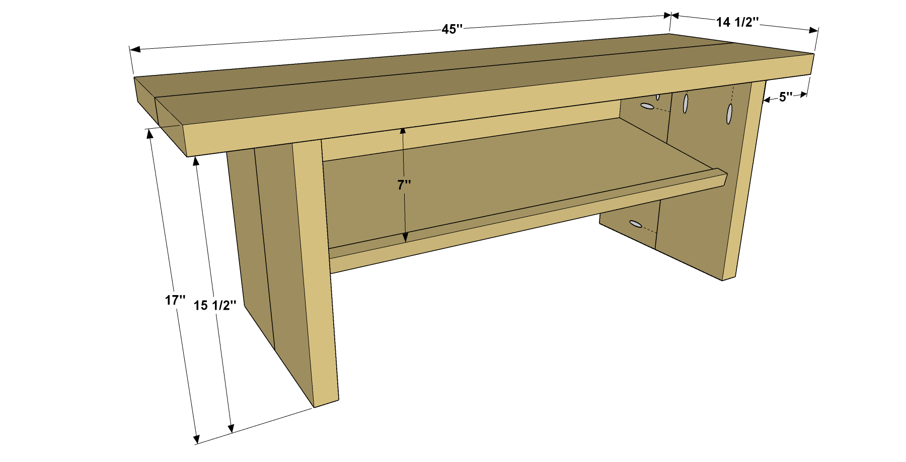 Entryway Bench with Shoe Rack Kreg Tool