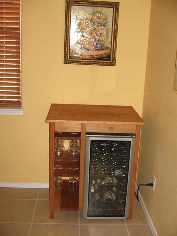 Contemporary Cherry Wine Bar Kreg Tool