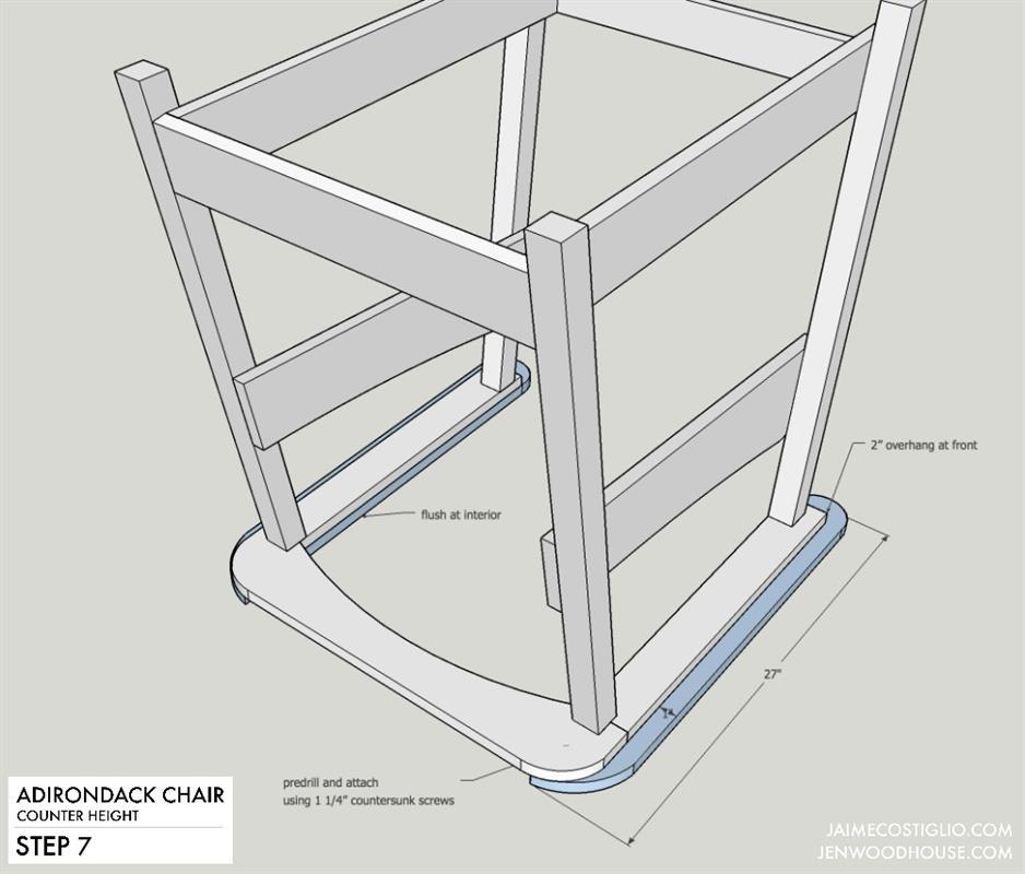 DIY Counter Height Adirondack Chair Free Project Plan