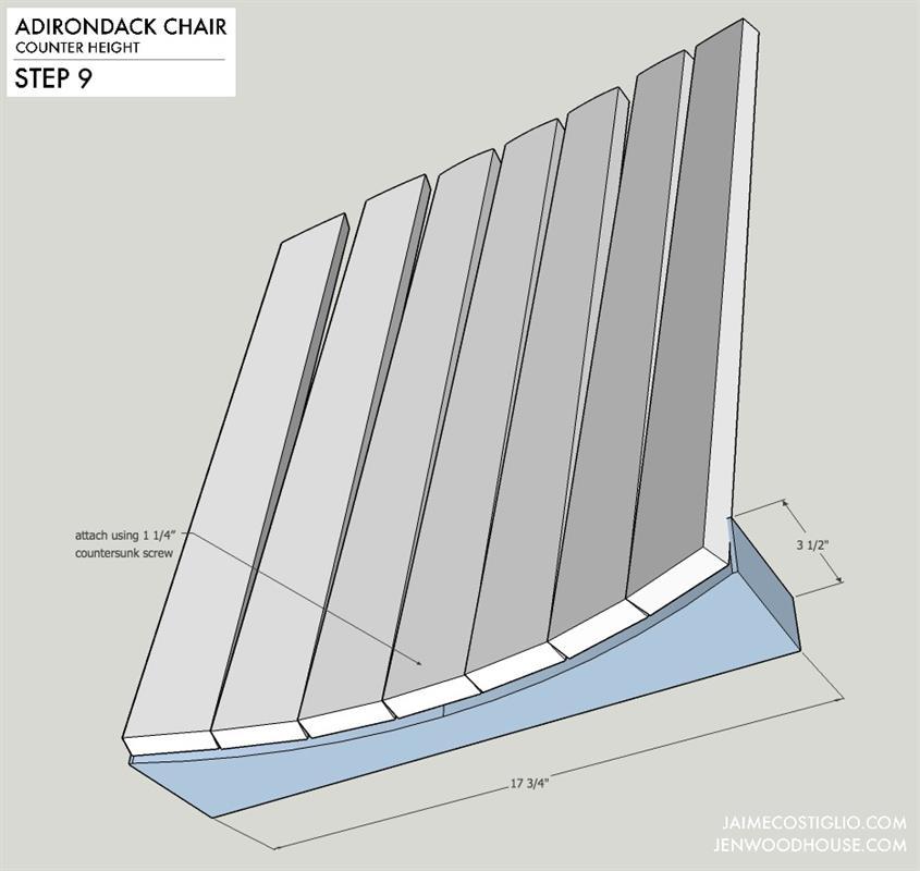 DIY Counter Height Adirondack Chair Free Project Plan