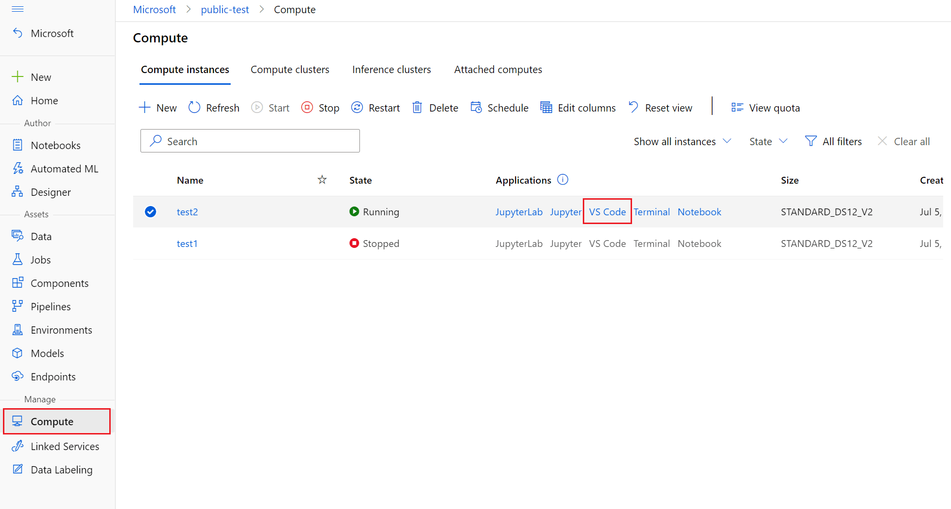 Connect to compute instance in Visual Studio Code (preview) Azure